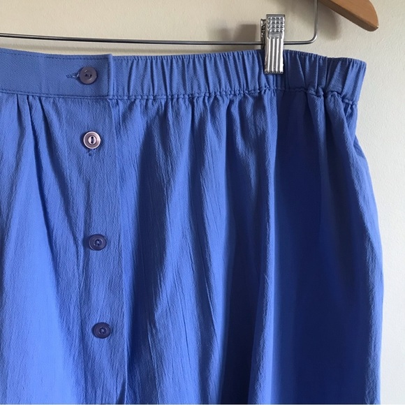 Vintage Image 100% Cotton Blue Button Down Midi Skirt Plus Size XL - Picture 4 of 7